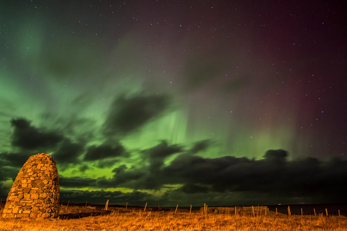 Aurora over Durness Cairn by Andy Walker, Durness, UK.