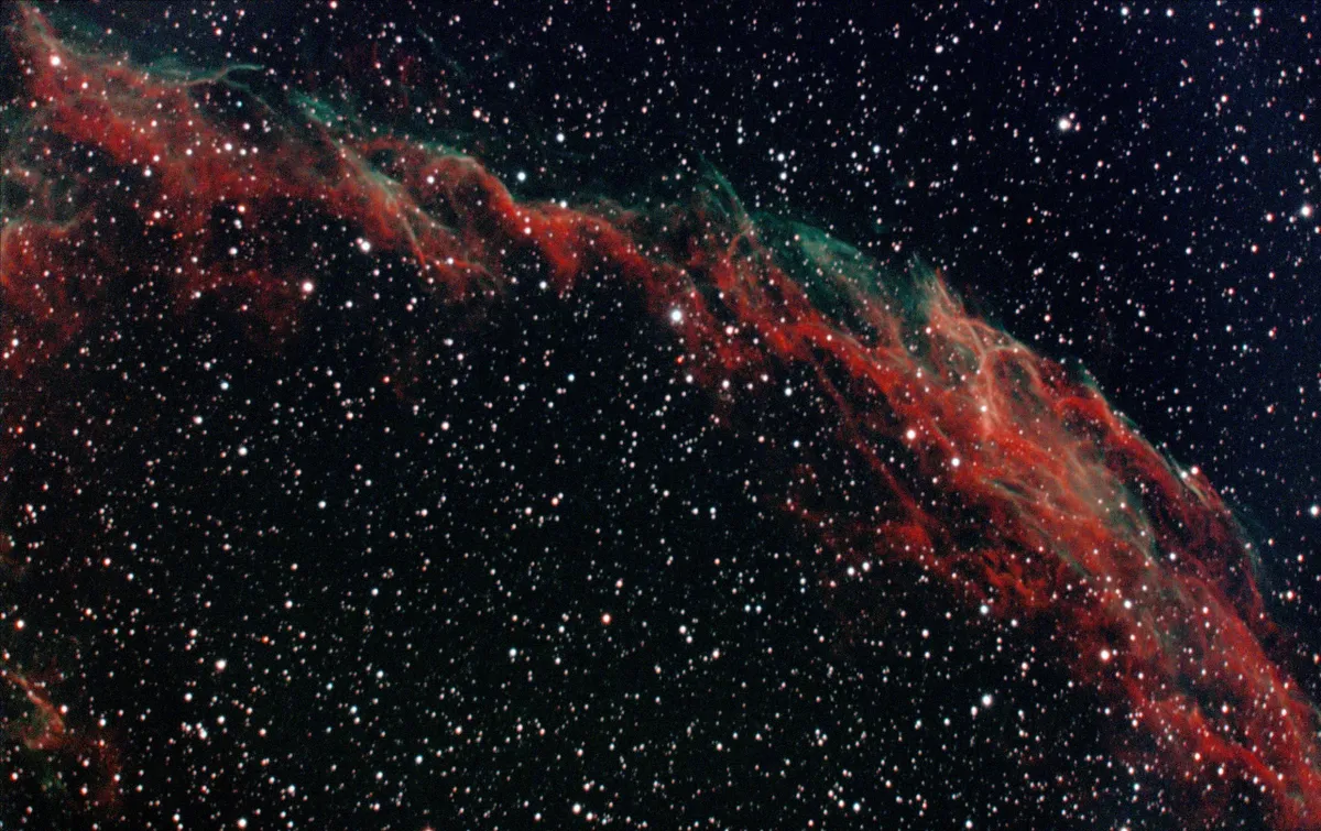 Caldwell 33 East Veil Nebula by Mark Griffith, Swindon, Wiltshire, UK. Equipment: Celestron c11 sct, skywatcher NEQ6 pro mount, Canon Eos 1100d self-modified and Astronomik CLS CCD clip filter.