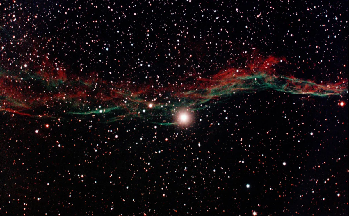 Caldwell 34 West Veil Nebula by Mark Griffith, Swindon, Wiltshire, UK. Equipment: Celestron c11 sct, skywatcher NEQ6 pro mount, Canon Eos 1100d self-modified and Astronomik CLS CCD clip filter.