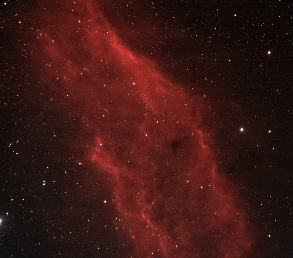 The California Nebula Joseph Stafford, Derbyshire, UK. Equipment: Canon EOS 1200D DSLR camera, Sky-Watcher ED80 DS Pro refractor, Celestron CG5 Advanced GT mount.