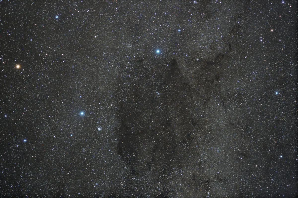 Coalsack Dark Nebula by David Slack, Prudhoe, UK. Equipment: Modified Canon 1000d, Tamron 55-200mm lens, Hoya UV/IR block filter, iOptron Sky Tracker Mount