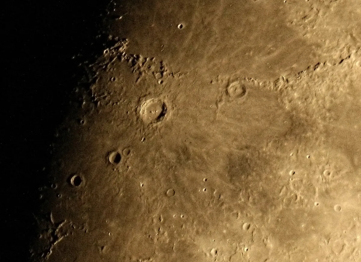 Observe a full Moon through a telescope and explore the lunar ray ejecta systems. This is Copernicus Crater. Credit: Peter Louer, Tenerife.