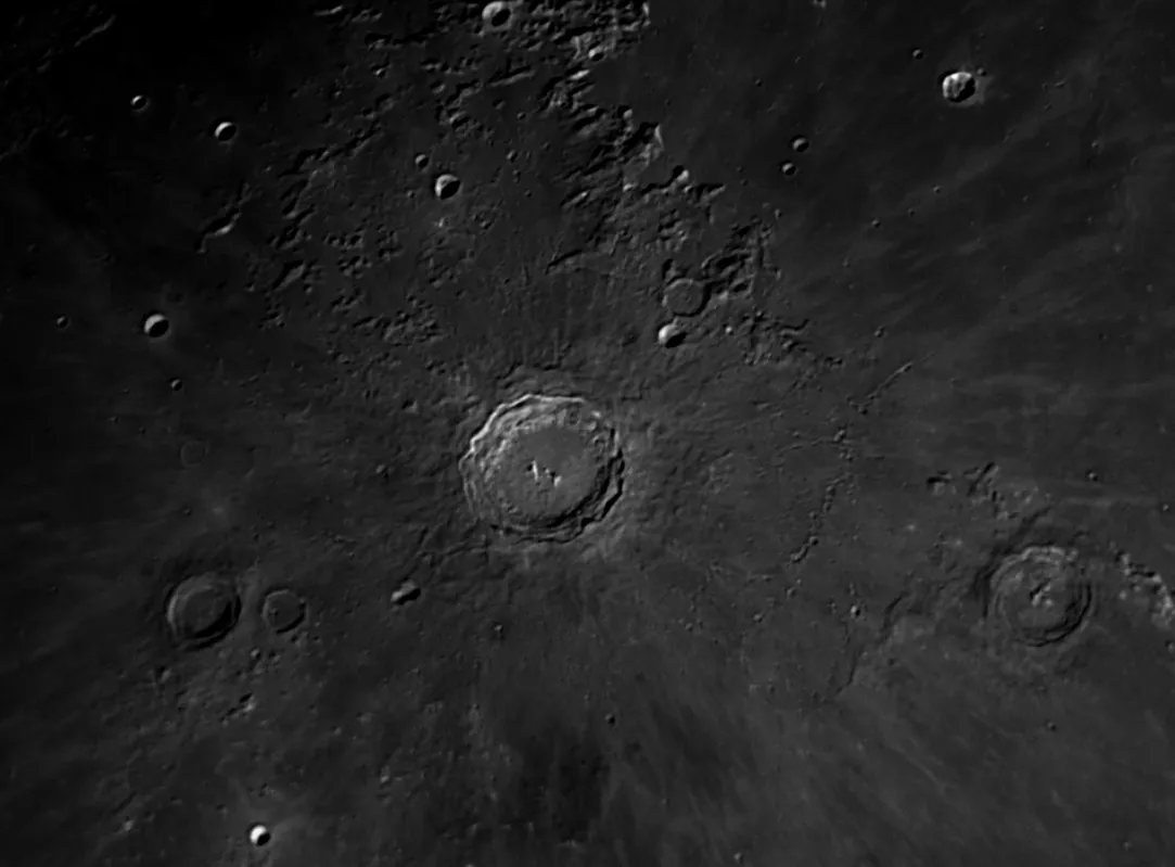 Copernicus Region of the Moon by Peter J Williamson FRAS, Whittington, Shropshire, UK. Equipment: Celestron 9.25