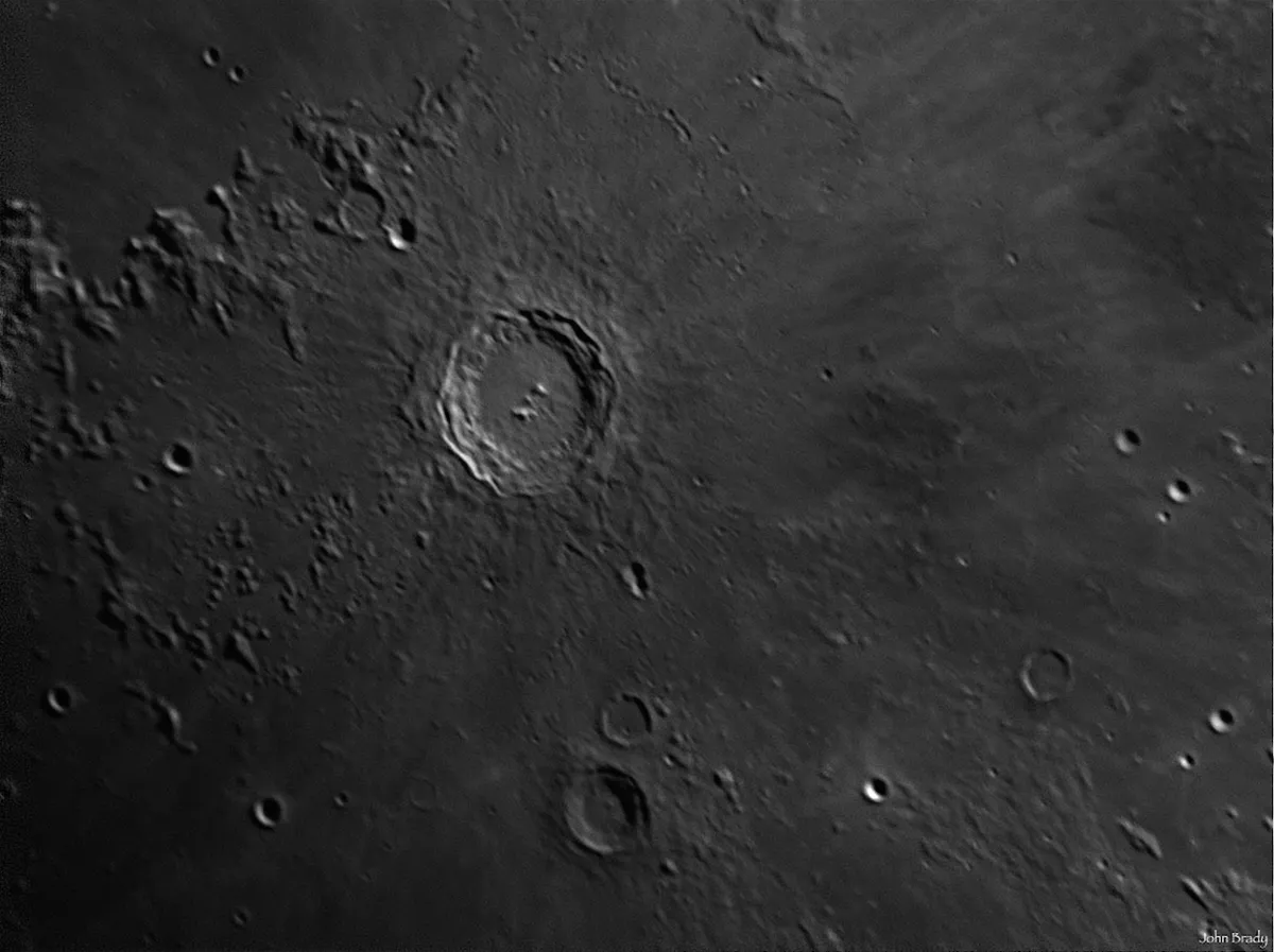 Copernicus by John Brady, Lancashire, UK. Equipment: Skywatcher 200p, DMK41 mono CCD, 3X barlow