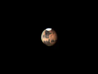 Mars by Tom Howard, Crawley, Sussex, UK. Equipment: Celestron C11, EQ6, DBK21 CCD, Televue x2.5 PowerMate.