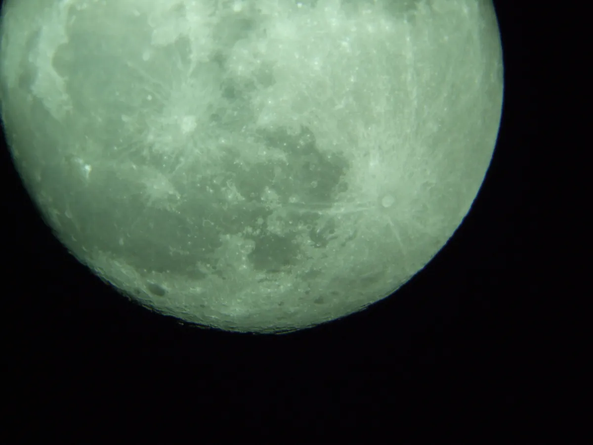 Moon by Richard Hancock, Bideford, Devon, UK. Equipment: Skywatcher 200pds, Baader camera attachment, digital camera