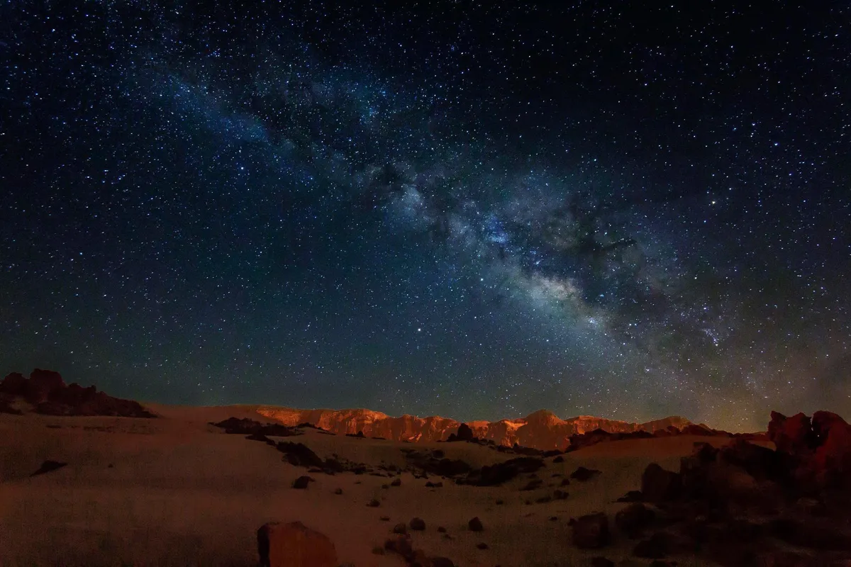 Milky Way Rising over the Caldera by Peter Louer, Tenerife. Equipment: Canon 700D, Samyang 10mm Lens.