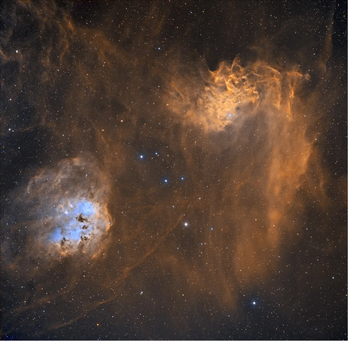 IC410 and Flaming Star Nebulas by Chris Heapy, Macclesfield, UK.