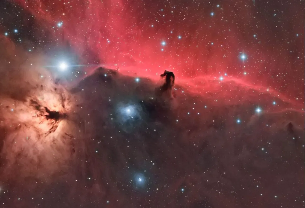 The famous dark nebula known as the Horsehead Nebula, captured by Rafael Compassi from Presidente Lucena, Brazil.