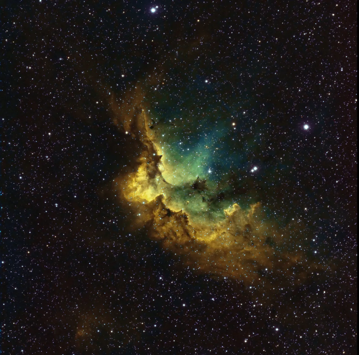 NGC 7380 Wizard Nebula by Chris Heapy, Macclesfield, UK. Equipment: TeleVue NP127is, Losmandy G11, Gemini L.4, Atik490EX, TV Pronto, Lodestar
