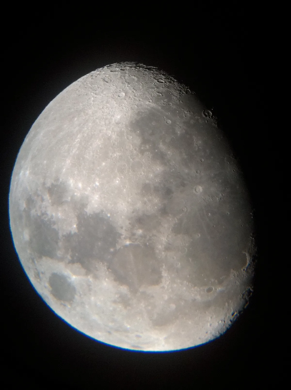 Moon 2013 by Tom Cottrell, South Wales, UK. Equipment: Skywatcher Dobsonian 300p, iPhone 4