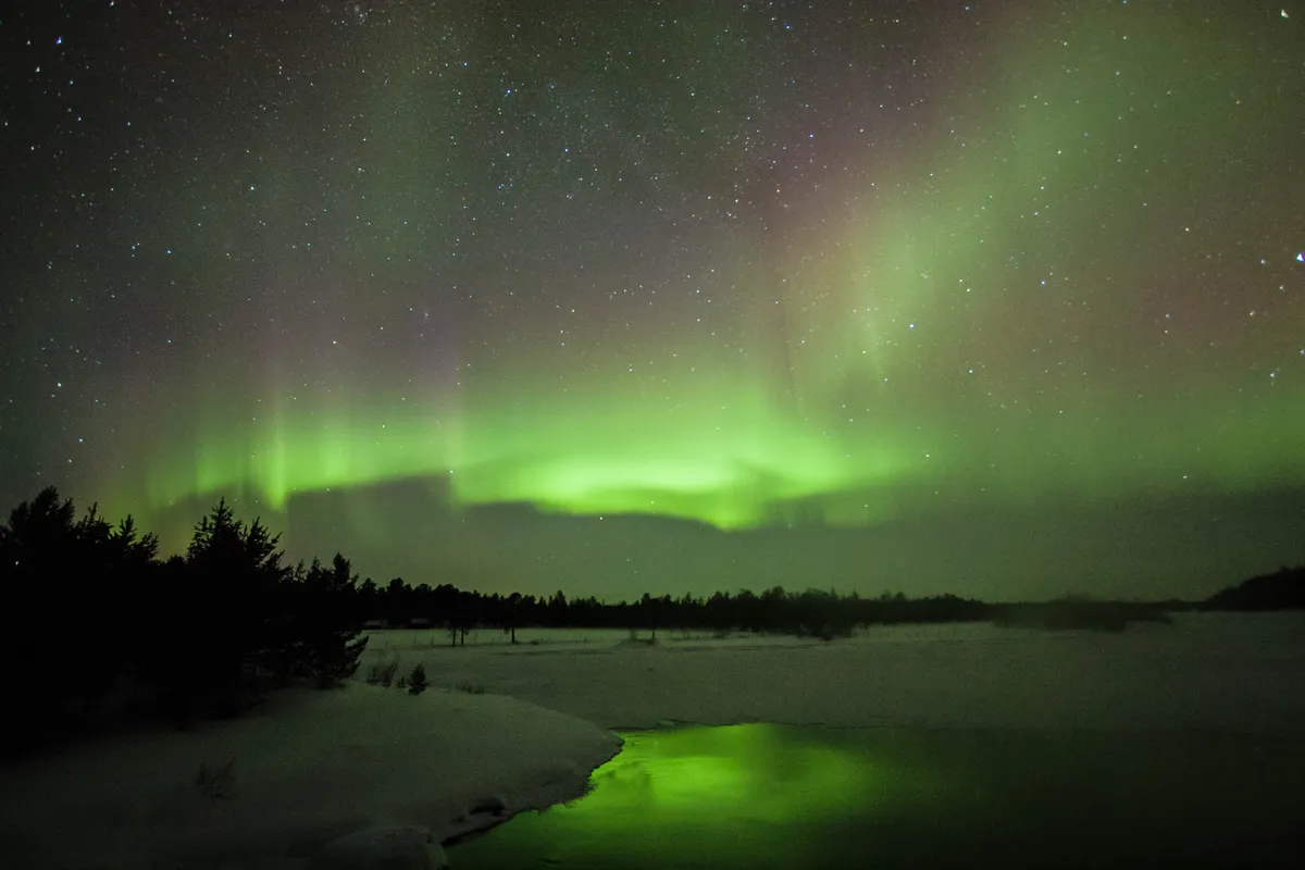 Aurora over Finland by Antony Pedley, Inari, Finland. Equipment: Canon EOS 450D, EF 10-22mm lens
