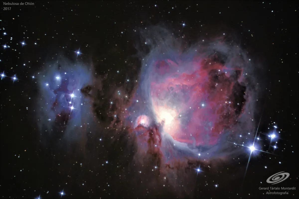Orion and Running Man by Gerard Tartalo Montardit, Lleida, Spain. Equipment: Canon eos 600D modified and cooled, Skywatcher newton 150/750 pds, Skywatcher neq6 pro2, Guiding with phd2, zwo asi 290mc on celestron newton 130/650.