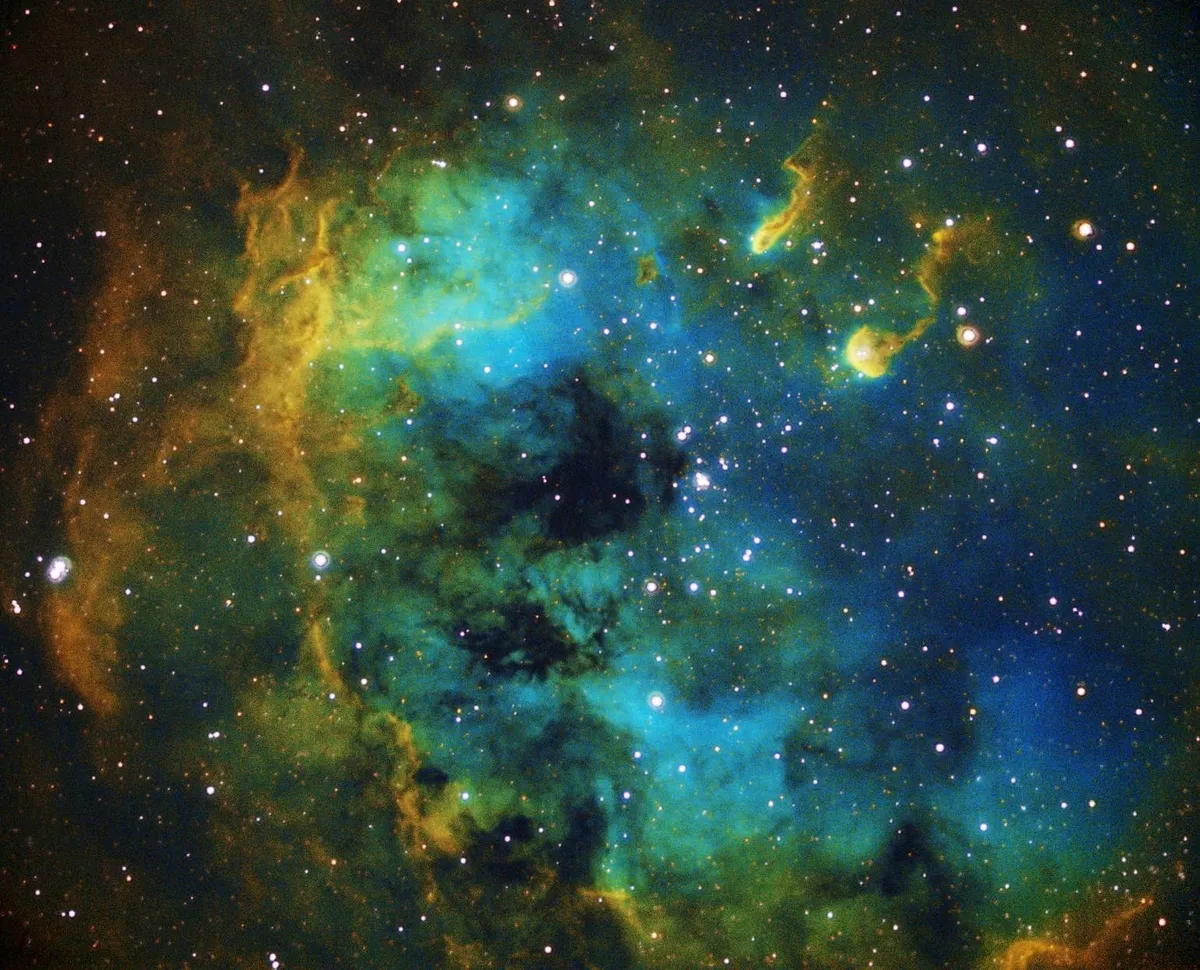 IC410 Tadpole Nebula by Mark Griffith, Swindon, Wiltshire, UK. Equipment: Celestron C11 Sct, Skywatcher NEQ6 pro mount,Atik 383L  camera, motorised filter wheel and Astronomik filters. F6.3 focal reducer.