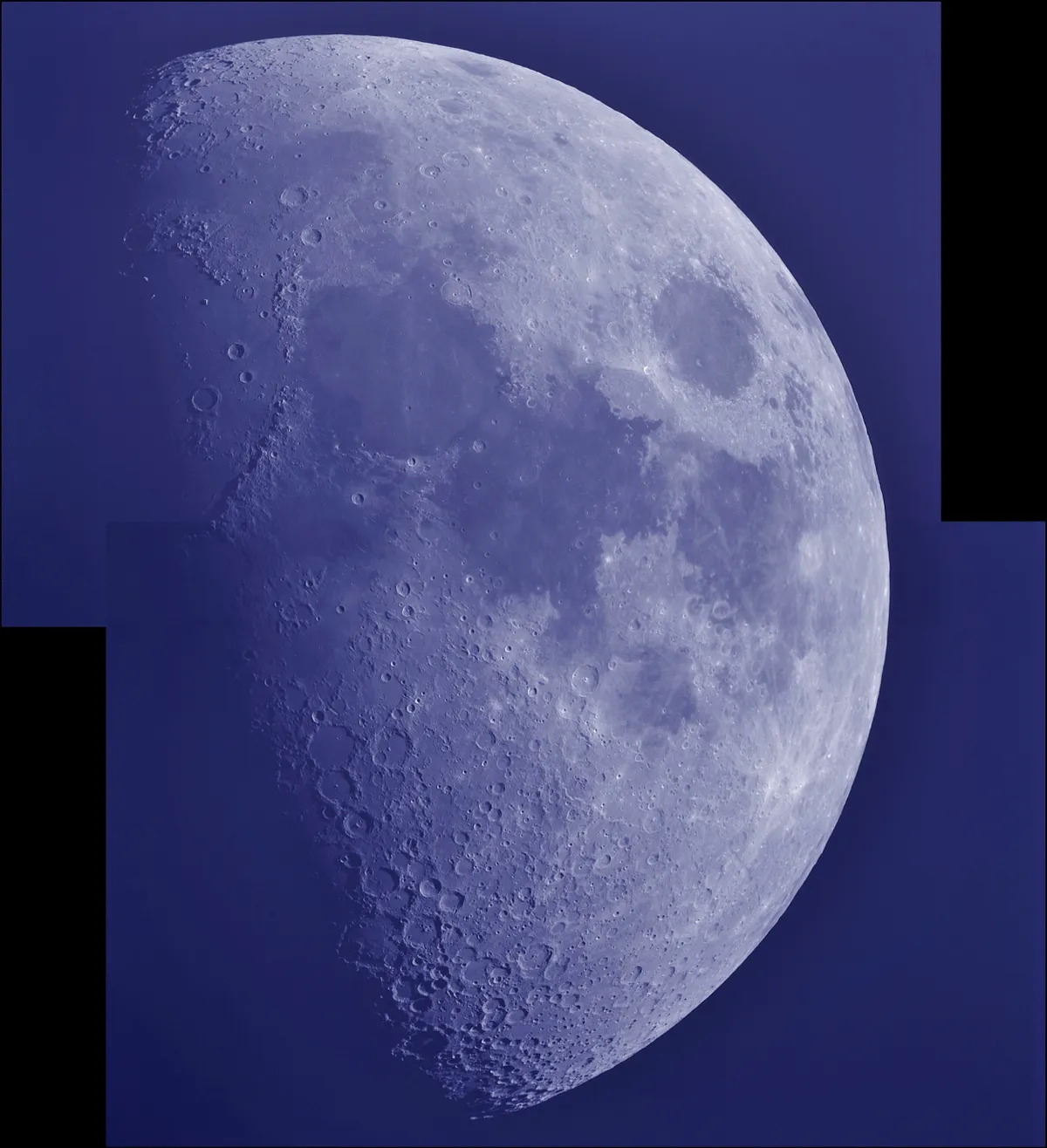 Moon Reflecting a Beautiful Blue Spring Sky by Steve Ward, Red Lodge, Suffolk, UK. Equipment: EOS1000D, Mak180Pro.