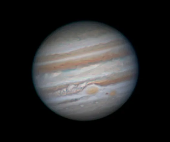 Jupiter, 19th November 2012 by Jim Thurston, London, UK. Equipment: Celestron 9.25