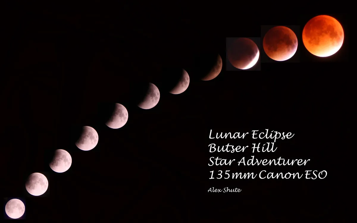 Lunar Eclipse (28/09/2015) by Alex Shute, Butser Hill, Cowplain, UK.