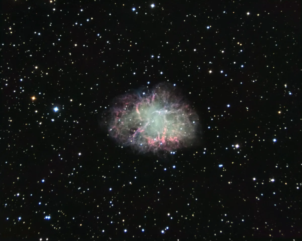 Crab Nebula by Mark Shelton, Marston Green, Solihull, UK.