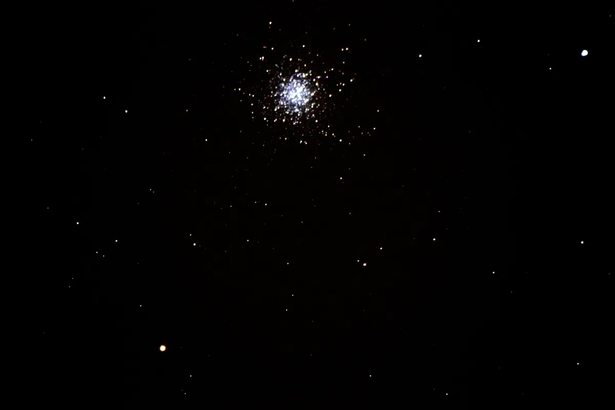 M13 by Andrew Steele, Southend-On-Sea, UK. Equipment: Celestron C8 OTA and HEQ5 SynScan goto mount, Canon EOS 1100d DSLR camera.