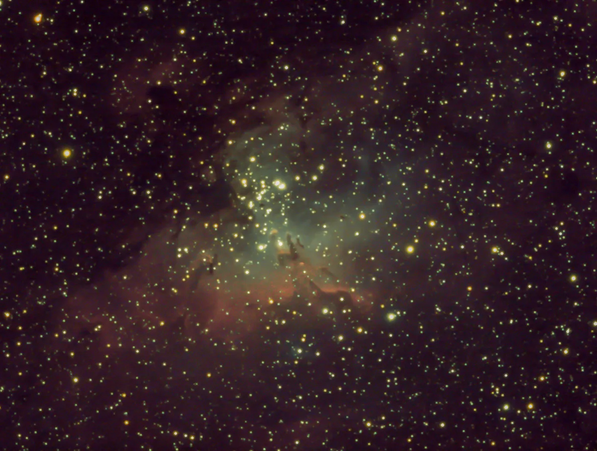 Messier 16 The Eagle Nebula and Pillars of Creation by Tom Bishton, Brisbane, Australia.