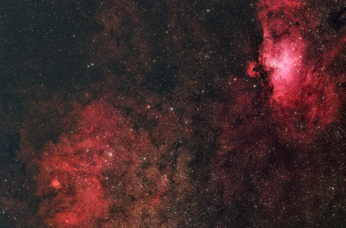 M16, NGC6604 and SH2-54 in Scorpio by David Trotter, Sydney, Australia. Equipment: Takahashi FSQ106N Refractor, Sbig STL6303e CCD on an AP 900 Mount