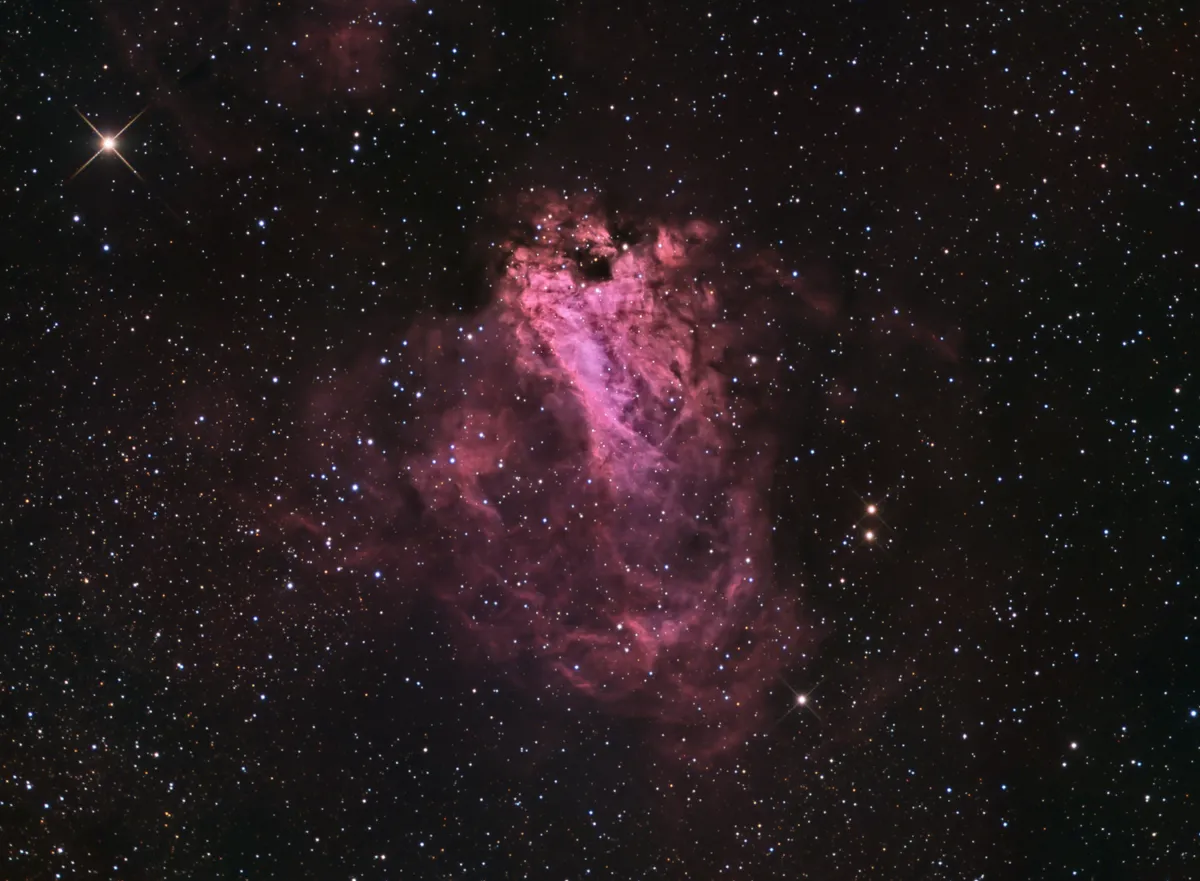 M17, The Swan Nebula by Ron Brecher, Guelph, Ontario, Canada. Equipment: SBIG STL-11000M, Baader Ha, R, G, B filters, 10