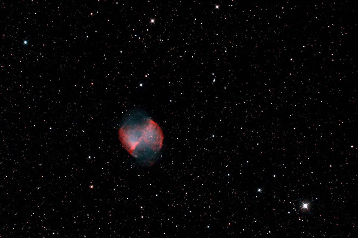 M27 Dumbbell Nebula by Mark Large, Essex, UK.