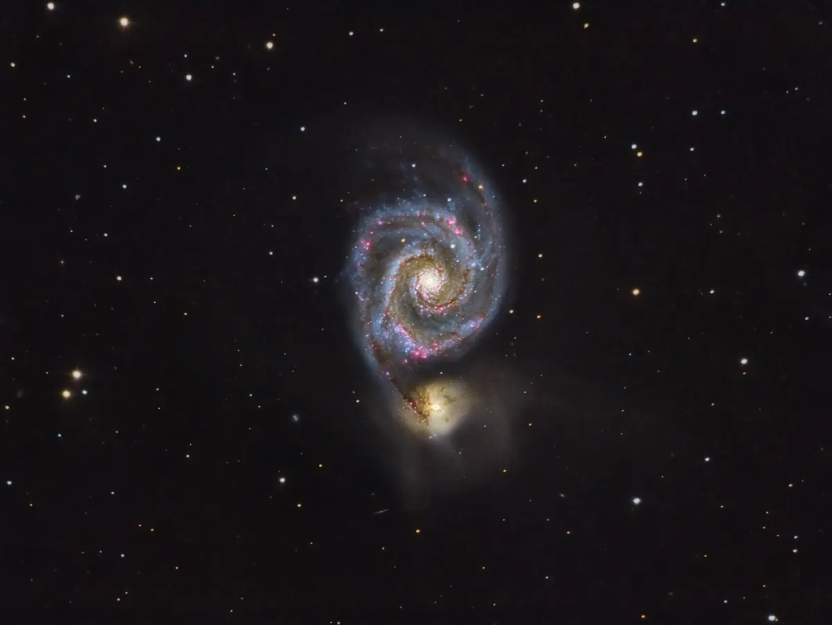 M51 The Whirlpool Galaxy in Canes Venatici by Pat Rodgers.