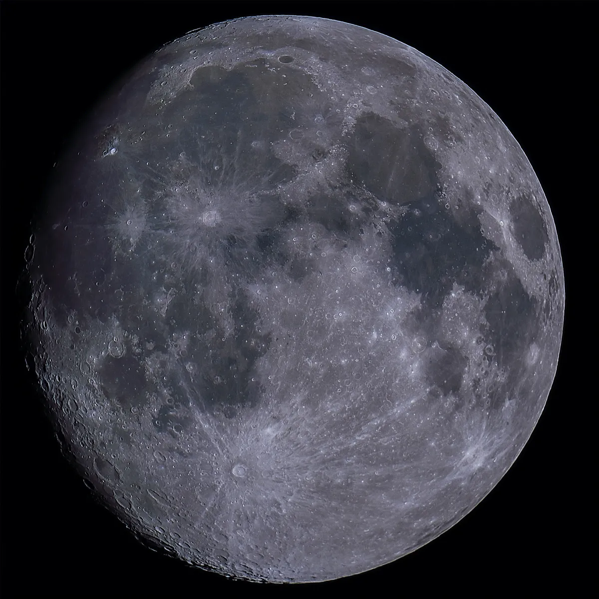 The Moon in High Resolution by Houssem Ksontini, Tunis, Tunisia. Equipment: Skywatcher 150/750, Neq3-2 mount, Nikon D5300