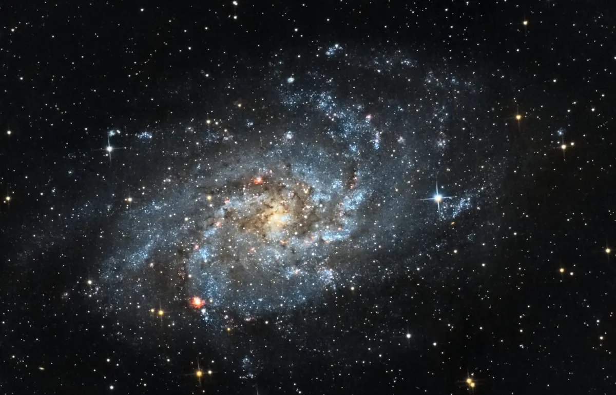 M33, The Triangulum Galaxy by David Moreno, Spain. Equipment: 150/750 Newton f5, AZ EQ6, EZG 60, ccd qhy5II, Canon 550d.