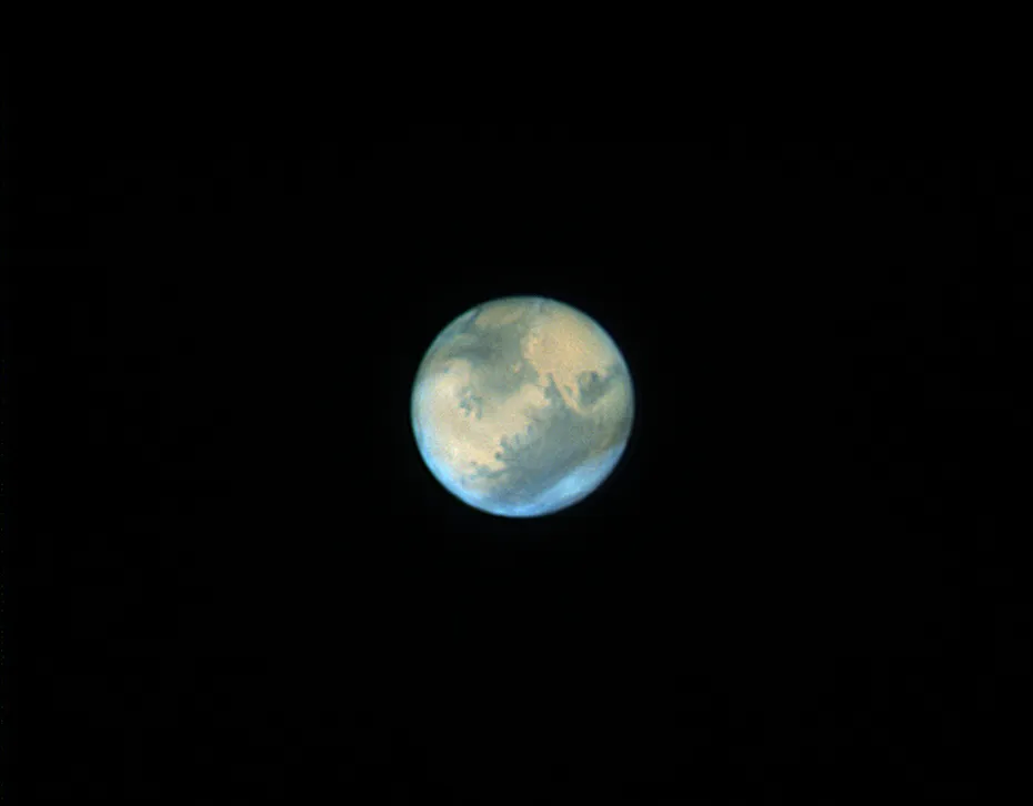 Mars at Opposition by Matt Watson, Sydney, Australia. Equipment: Takahashi Mewlon 250, Losmandy G11, ZWO ASI174MM mono, Baader RGB filters, A Televue 3x Barlow