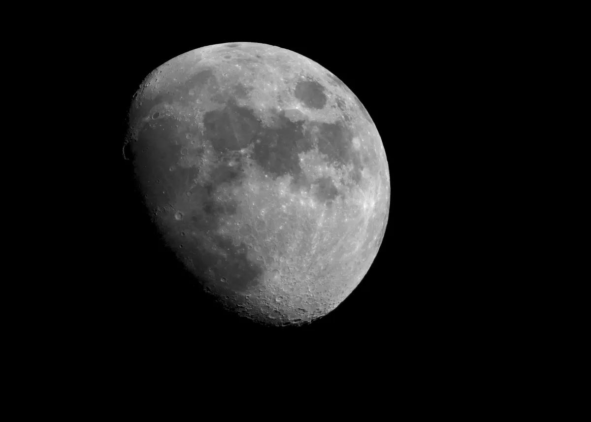 2/3rds Phaser of Moon by David Burr, Wimborne, UK. Equipment: Canon EOS 650D, Celestron GGEM mount, Williams Optics 120mm Refractor