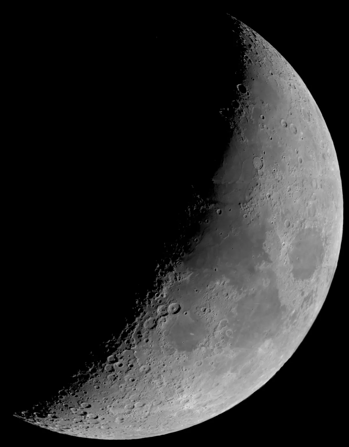 Waxing Crescent Moon by Paul Crow, Ramsgate, UK. Equipment: Celestron Nexstar127, ZWO ASI120MC