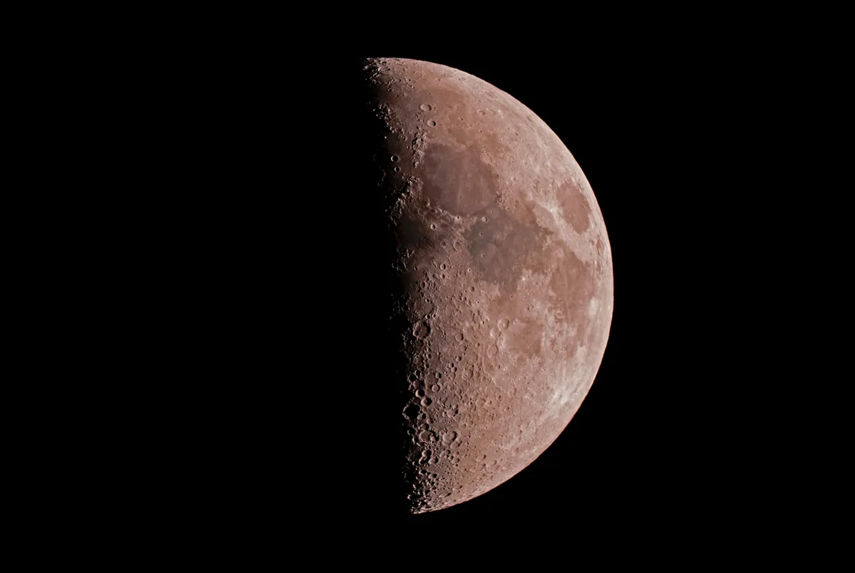 Half Moon by Martin Bailey, Gnosall, Staffs, UK. Equipment: Canon 1000D, Skywatcher 200PDS.