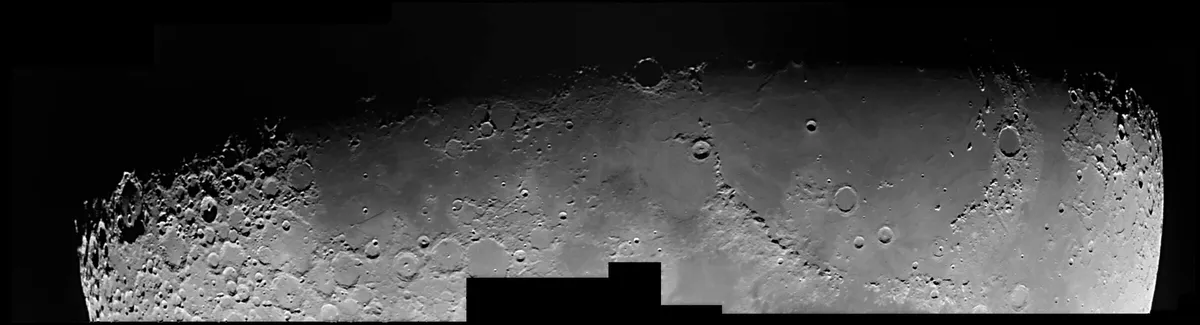 Moon Mosaic by Stuart Powell, Leeds, UK. Equipment: Skywatcher 200p, EQ5 mount, Lifecam cinema webcam