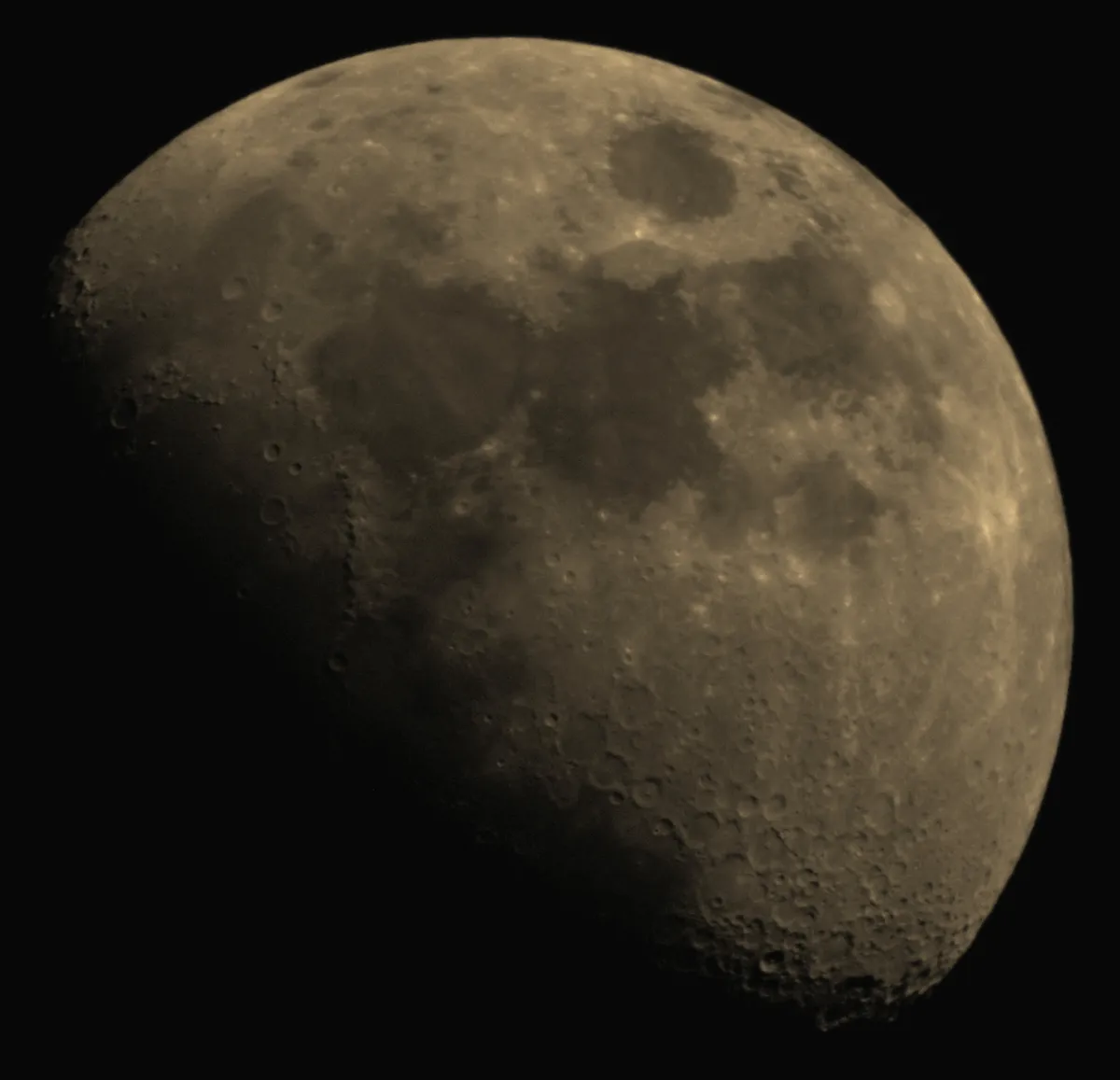 Moon April 27th 2015 by Philip Pugh, Chippenham, Wiltshire, UK. Equipment: Konica Minolta, Skymax 127 Maksutov.