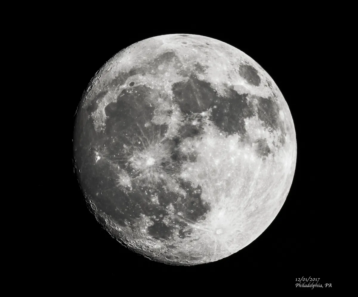 Moon by Dennis Dmitriev, PA, USA. Equipment: Celestron 6SE, Canon t2i