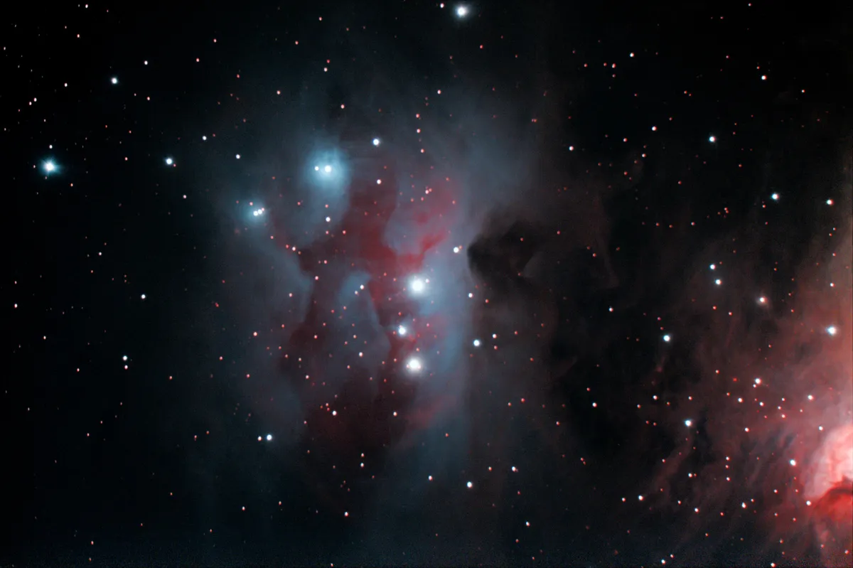 Running Man Nebula by Mark Griffith, Swindon, Wiltshire, UK. Equipment: Canon EOS 1100d camera self-modified, Astronomik CLS clip filter, Celestron C11 sct and Skywatcher NEQ6 pro mount.