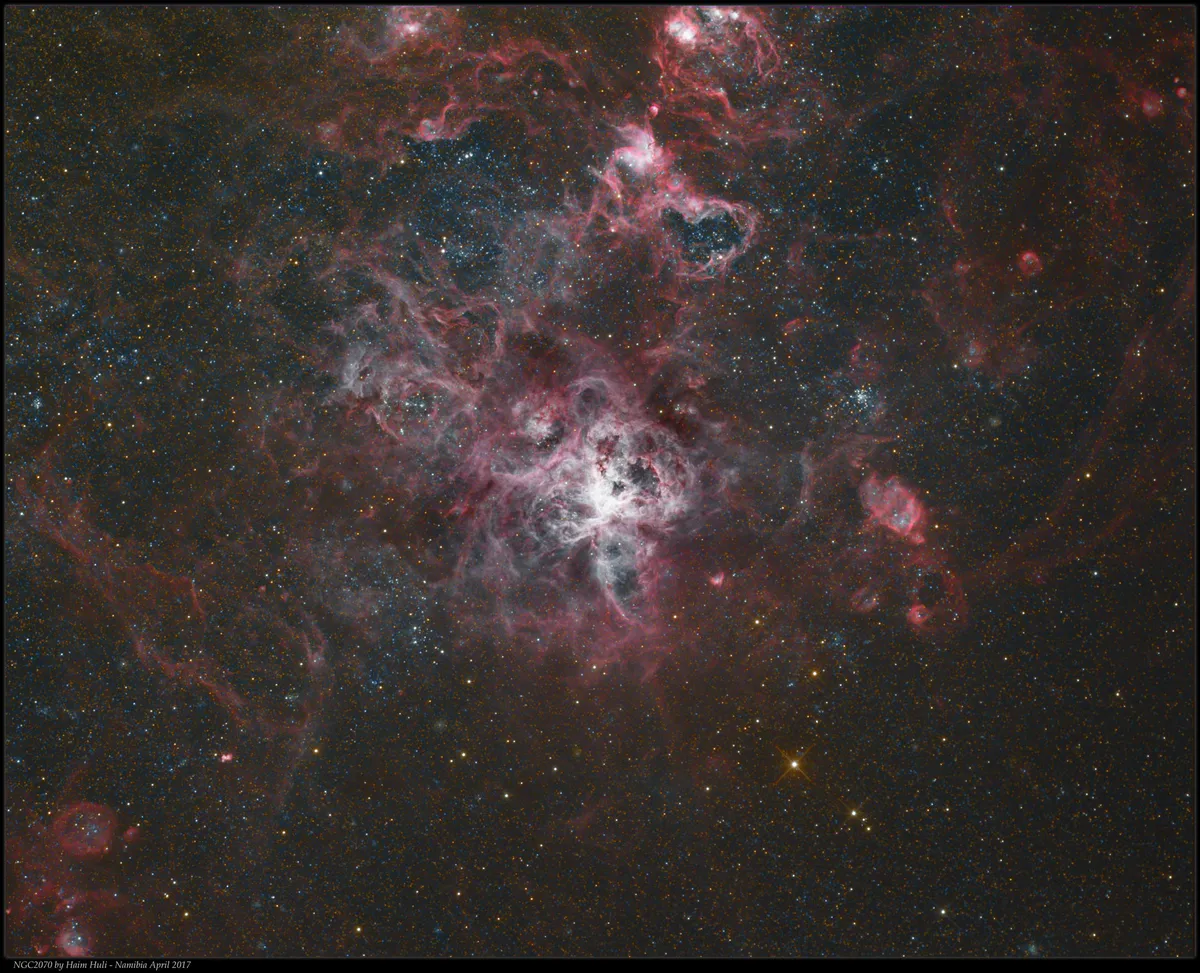 Tarantula Nebula - NGC2070 in HaRGB by Haim Huli, Kibutz Ramat Hakovesh, Israel. Equipment: ASA 12'' F3.6 Astrograph, ASA DDM85, FLI 8300 Mono