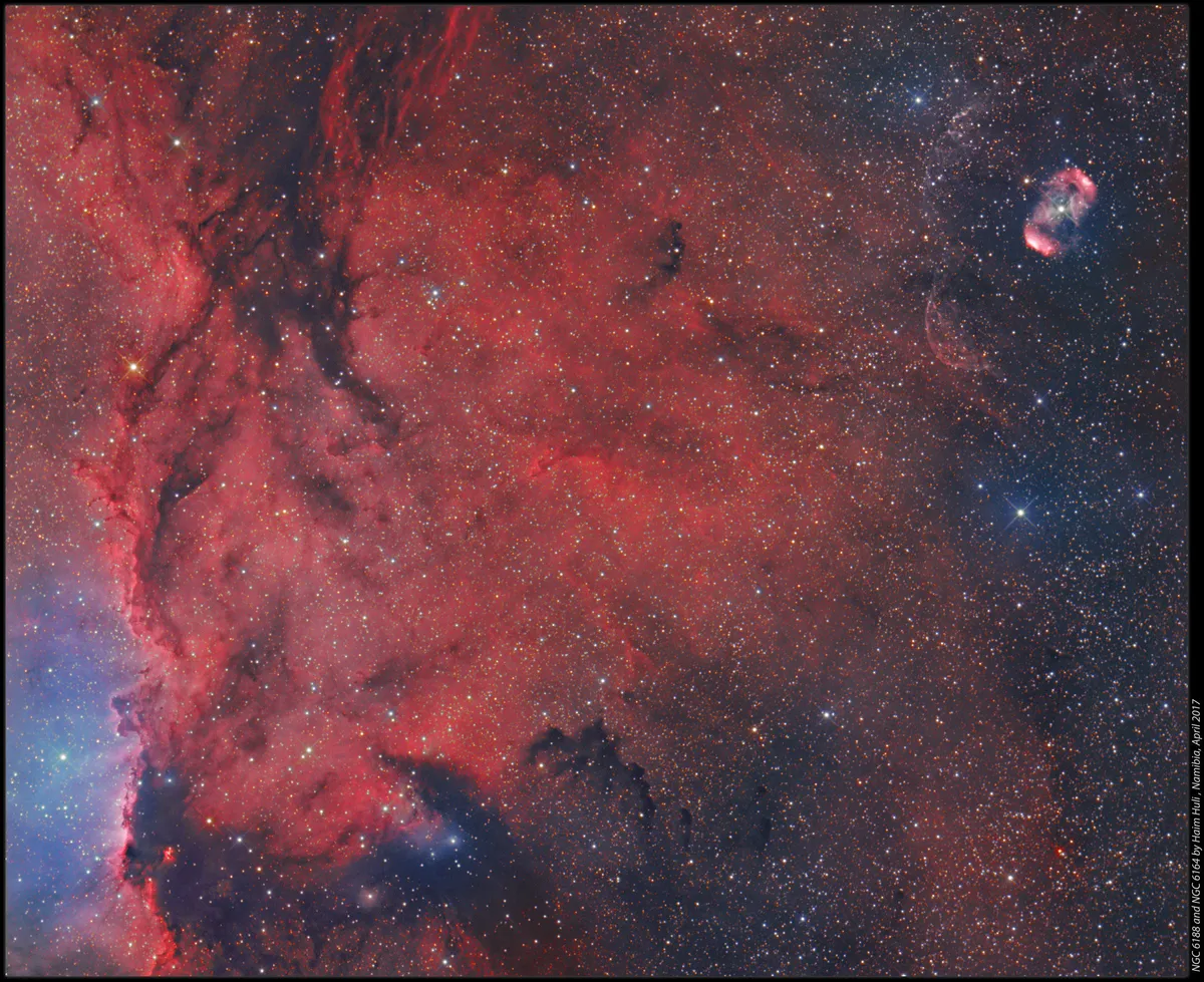 NGC6188 & NGC6164 in HaRGB by Haim Huli, Kibutz Ramat Hakovesh, Israel. Equipment: ASA 12