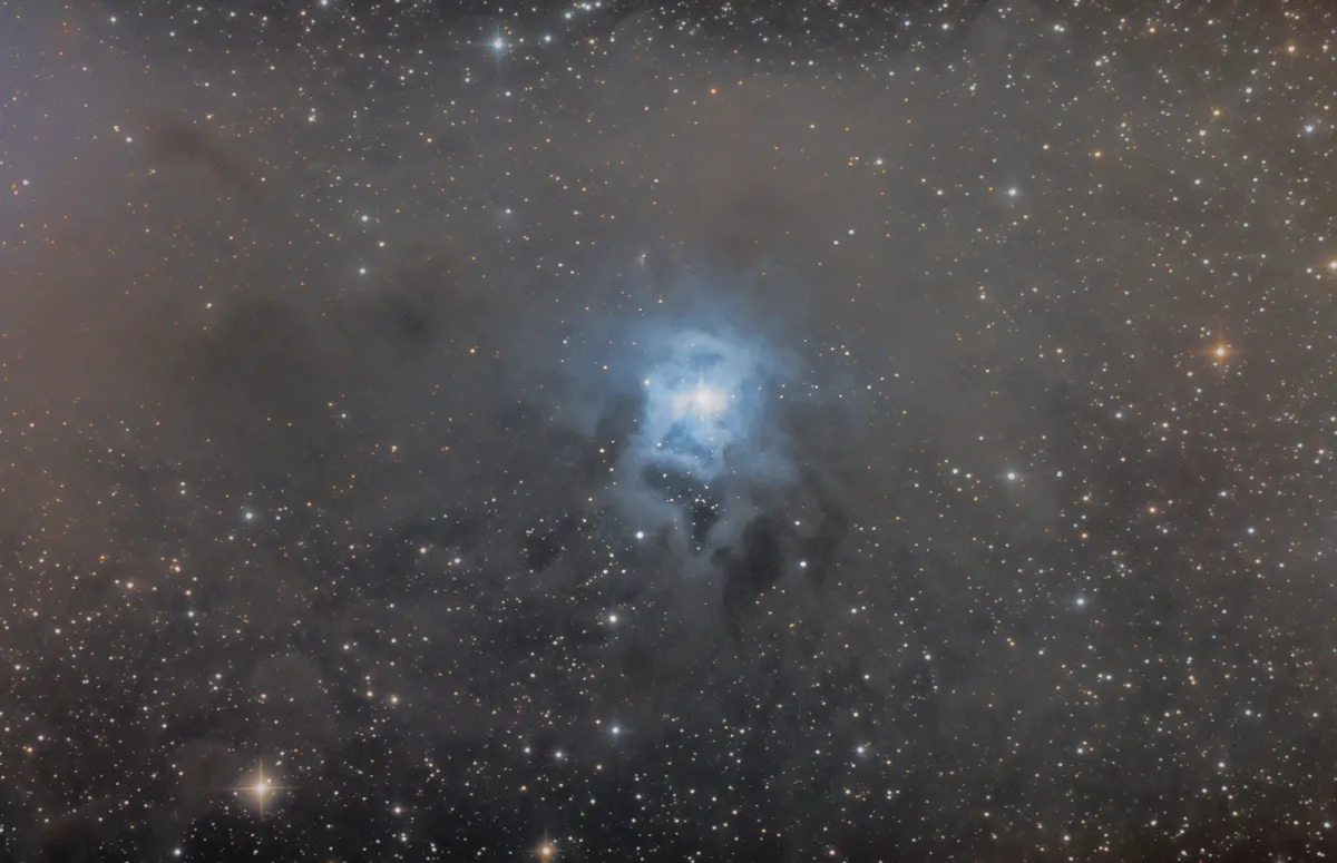 NGC 7023 The Iris Nebula by DSLR-LLRGB by Tim Schuurman, Die, France. Equipment: 8
