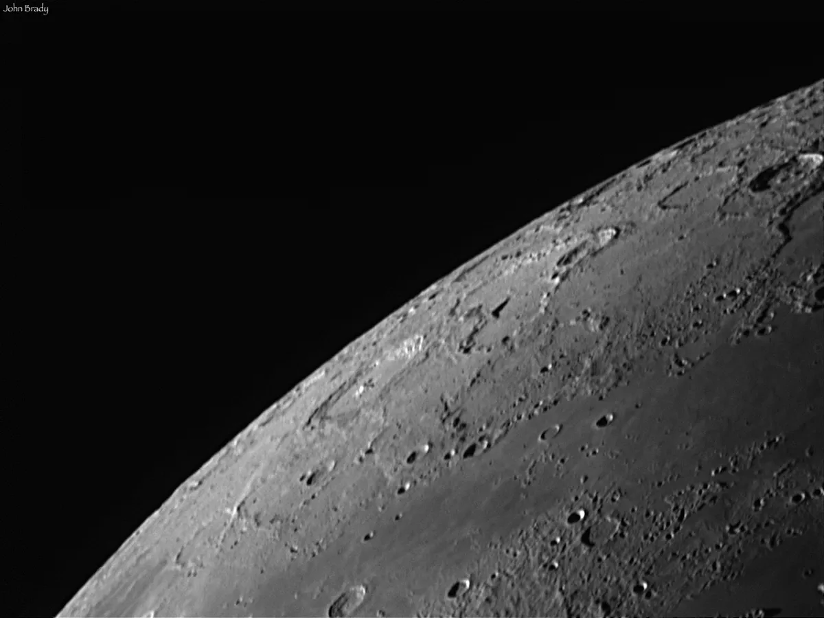 Crater Pythagoras by John Brady, UK. Equipment: Skywatcher 200p, MK41 mono CCD.