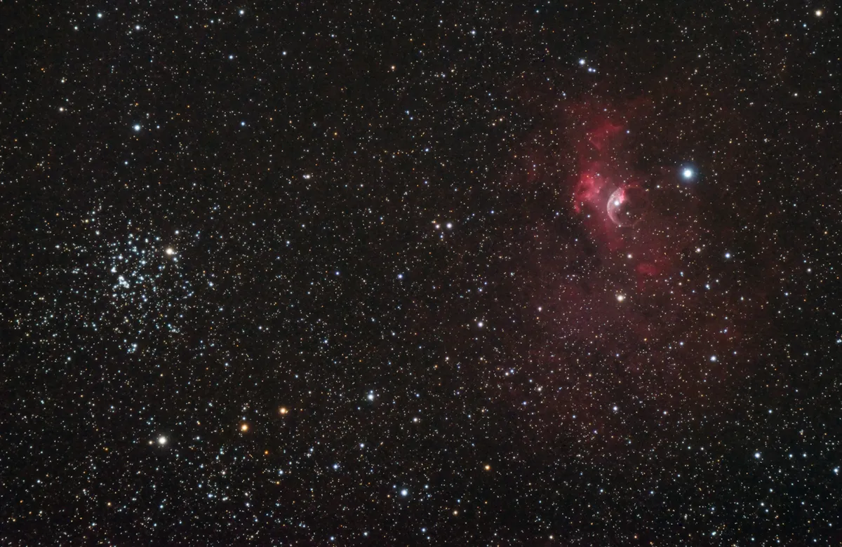 M52 and the Bubble by Tom Howard, Crawley, Sussex, UK.
