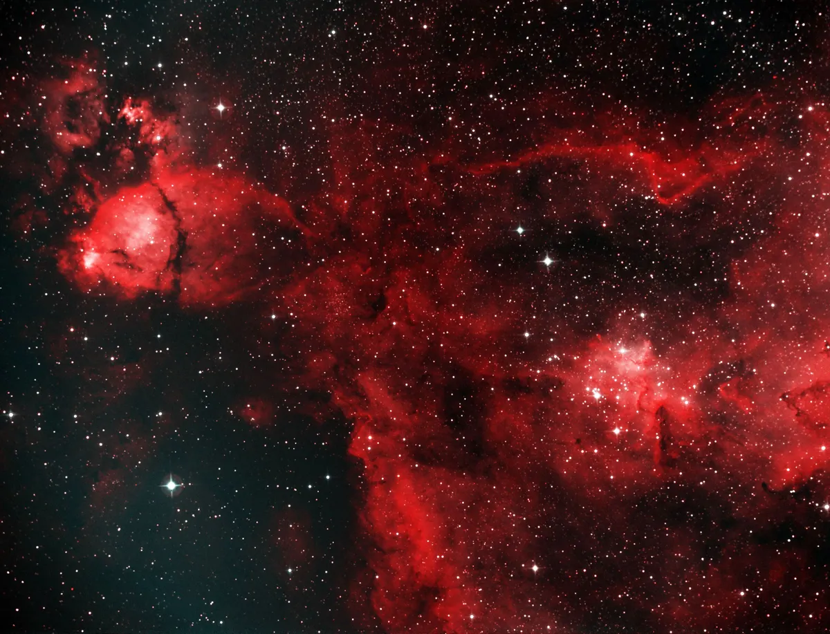 NGC896 & Melotte15 Nebula & Open Cluster by Mark Griffith, Swindon, UK. Equipment: Telescope service 8" Boren simon power newtonian, Skywatcher NEQ6 pro mount,Atik 383L  camera, motorised filter wheel and Astronomik filters.
