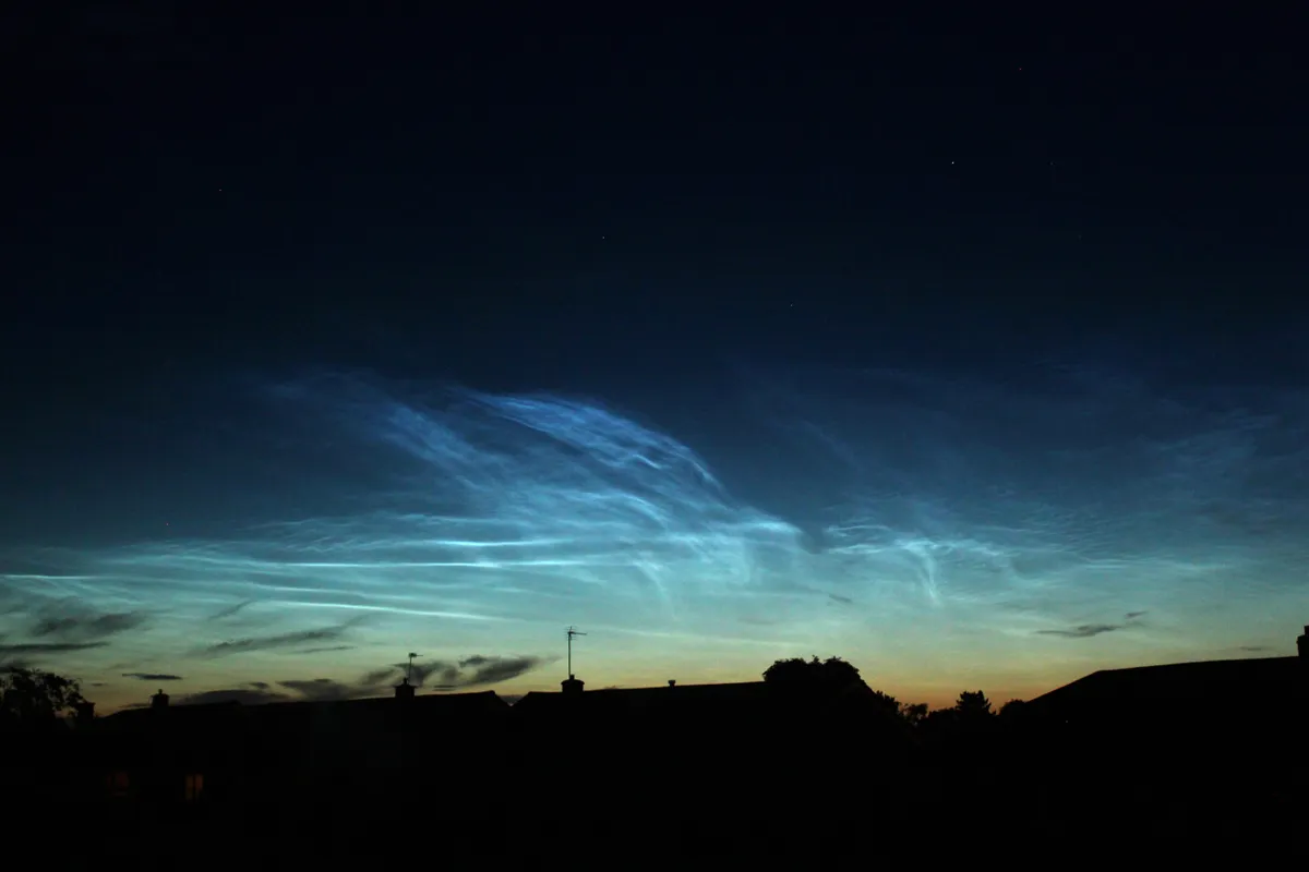 Noctilucent Clouds in Sutton Coldfield by Ashok Jingar, Sutton Coldfield, West Midlands, UK. Equipment: Canon EOS 550D.