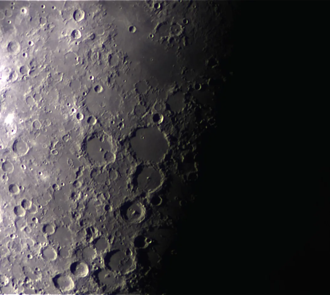 The Area Around The Crater Ptolemaeus by Steve Williams, Irthlingborough, Northants, UK. Equipment: 150mm F8 refractor, ASI120 Mono CCD.