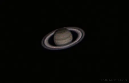 Saturn at time of Cassini Probe landing Dec 2004 by Brian.M.Johnson, Hove, UK.