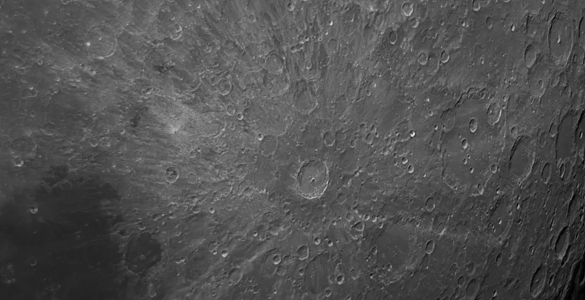 Tycho Crater by Fernando Oliveira De Menezes, São Paulo, Brazil. Equipment: C11 edge HD, So 290mc, IR Filter PASS 685.