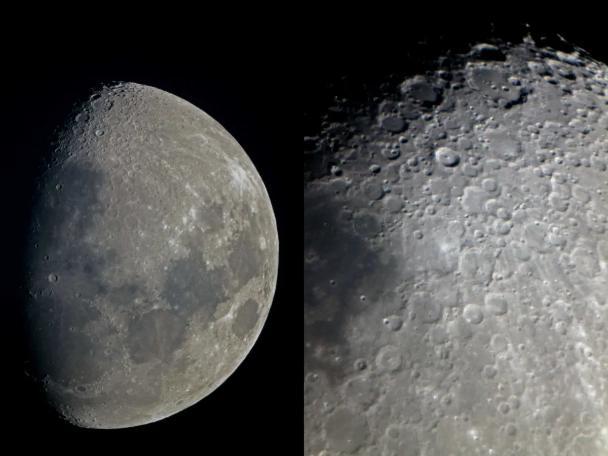 The Moon by Barry Godwin, Cheltenham, UK. Equipment: Canon 1100d, Celestron Nexstar 6se, 1.8 x barlow lens.