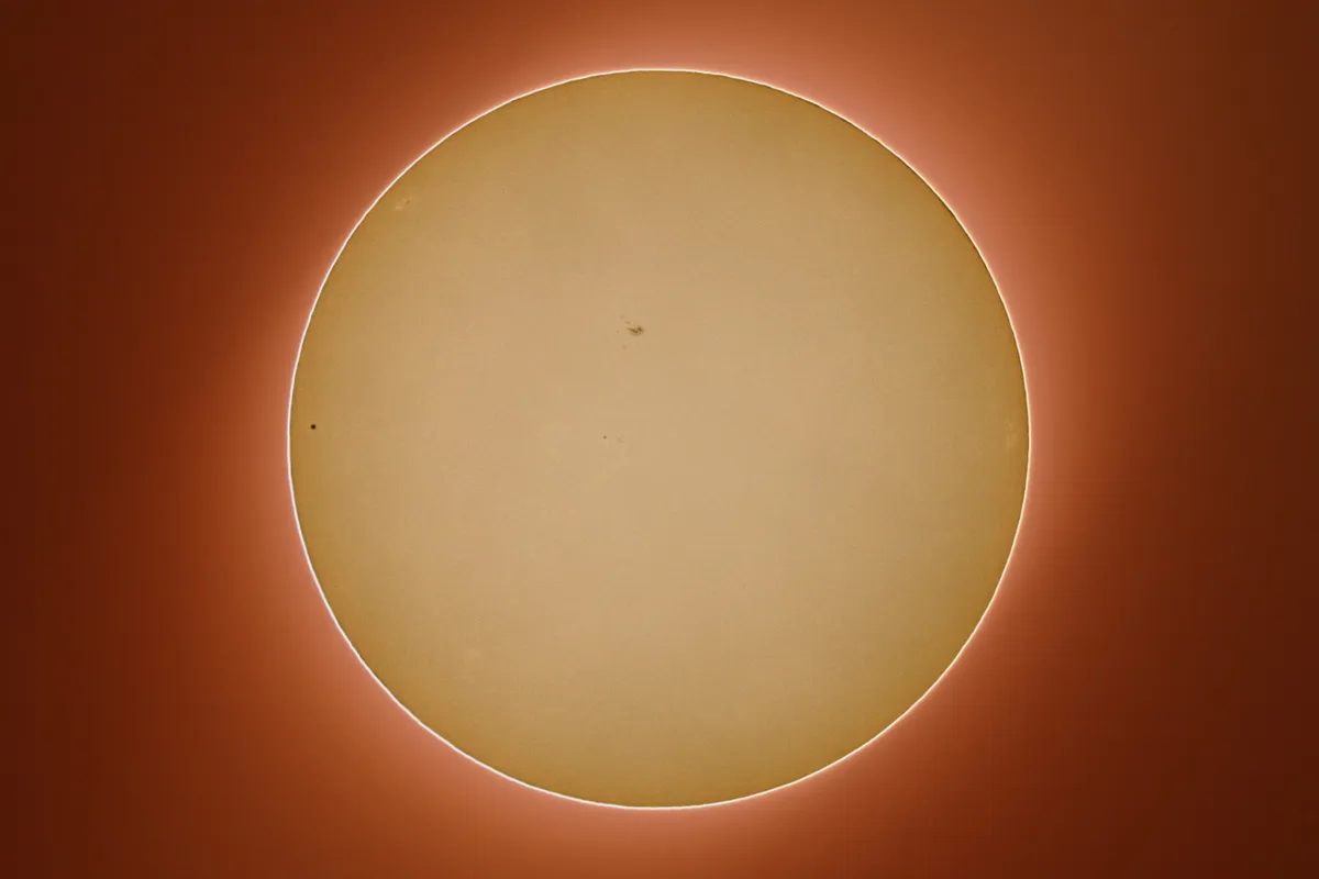 Transit of Mercury by Alessio Vaccaro, Italy. Equipment: Apo Refractor, Solar Filter, Unmodded Reflex.